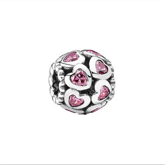 Pandora Pink Hearts Charm - Picture 1 of 7